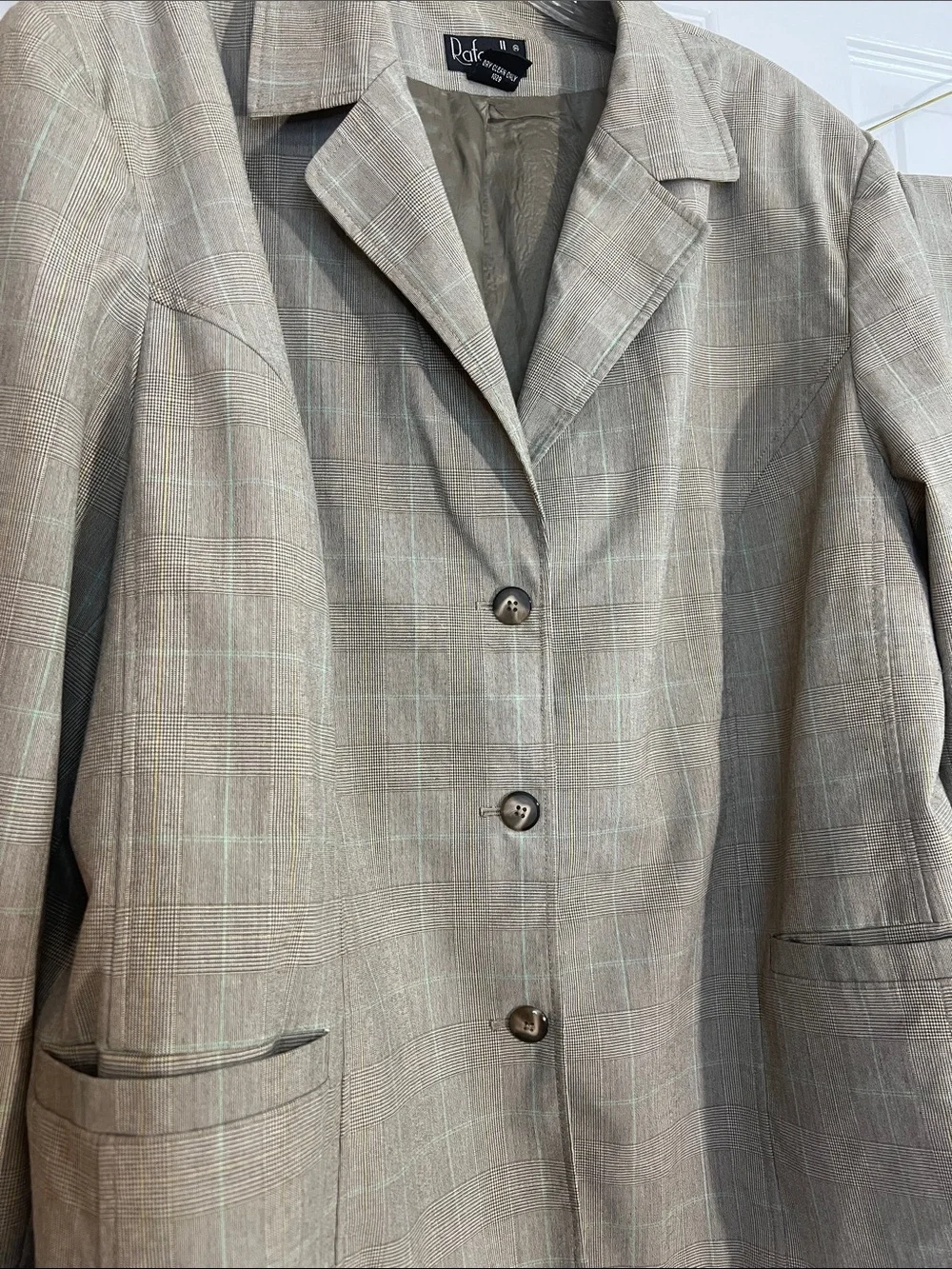 Rafaella Taupe Plaid Blazer and Trouser Set
